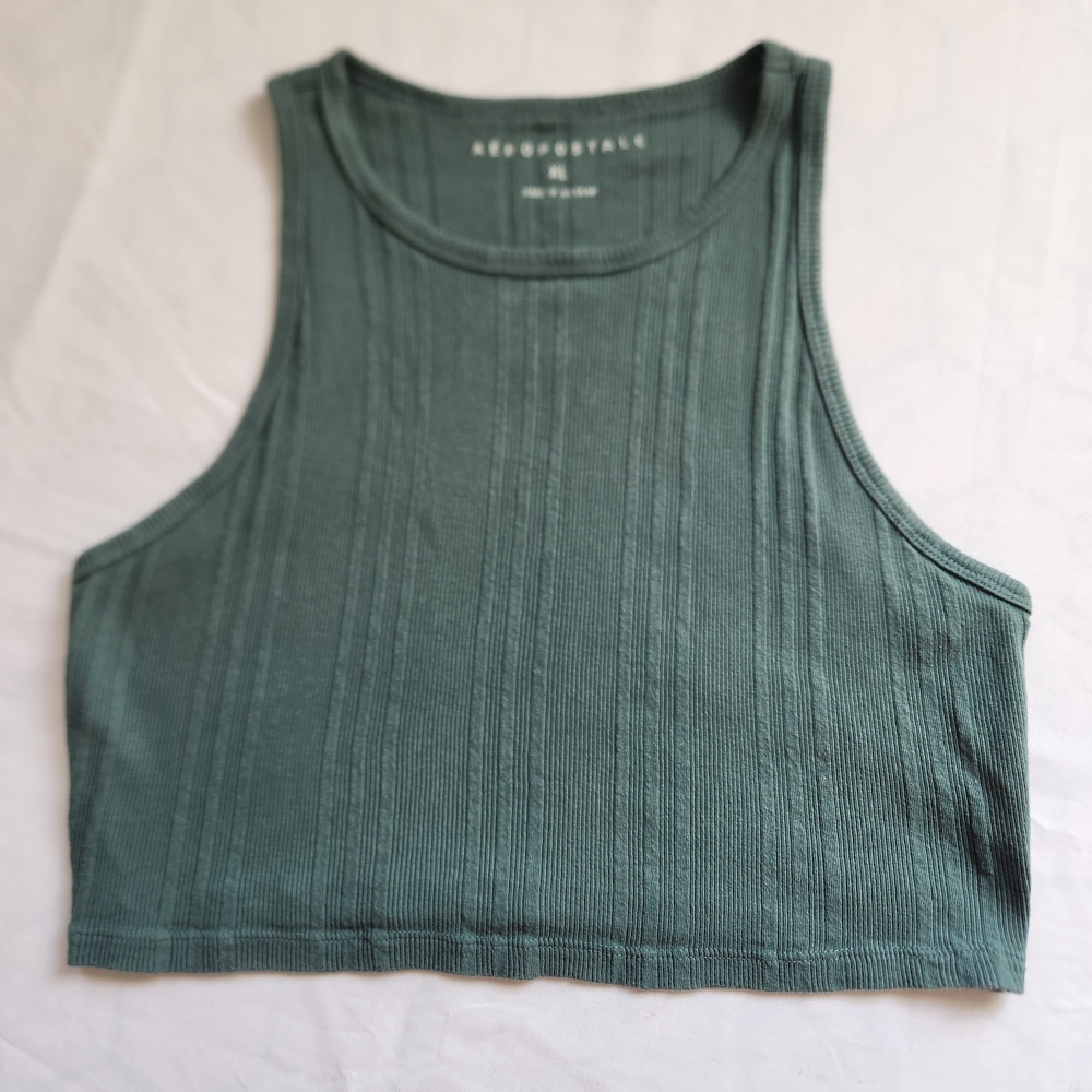 Aeropostale Teal Ribbed Crop Top